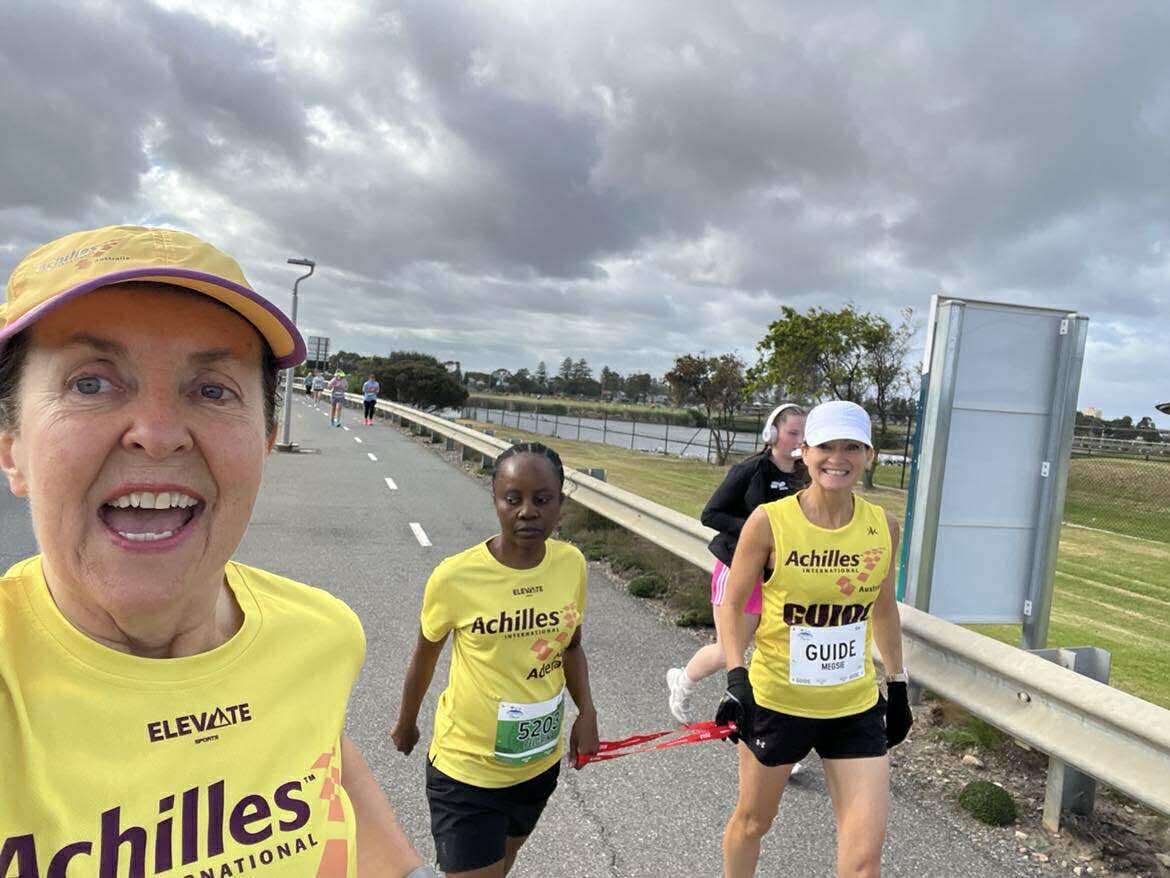 Angela, Pelgrina and Megan running together