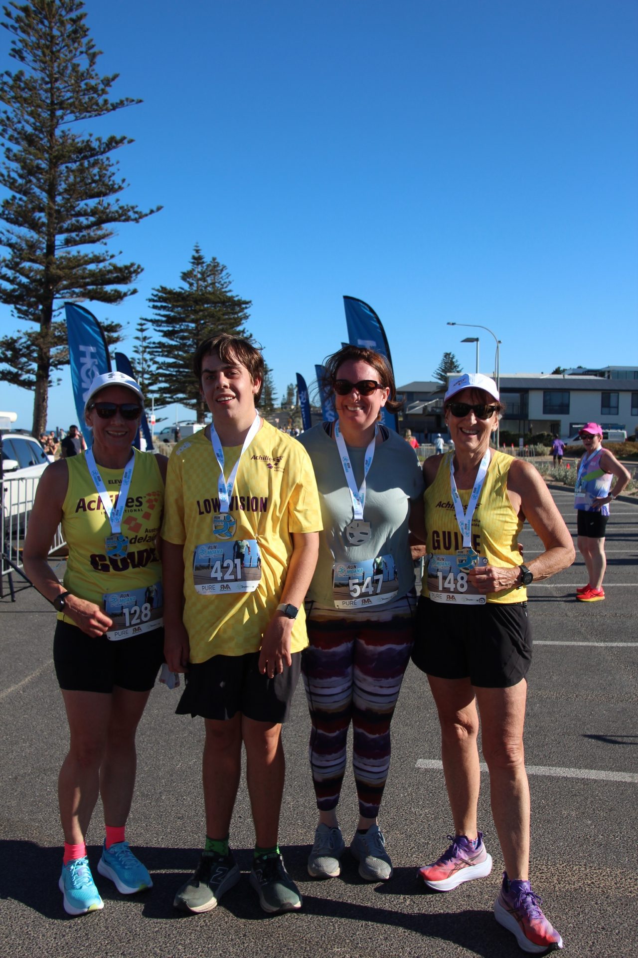 Image of Claire, Alex, Emily (Alex's mum) and Leonie from Run Moana in February 2026