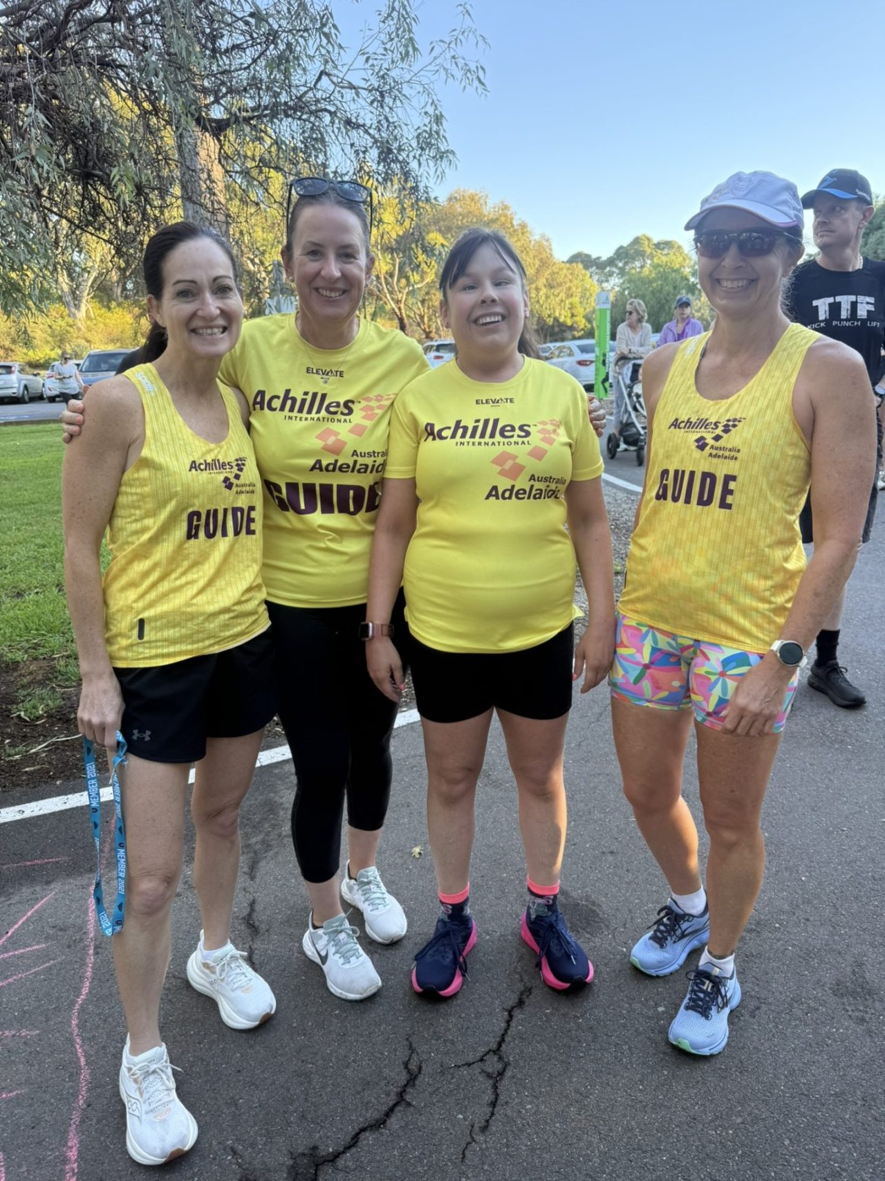Megan, Karen, Lizzie and Serin at Oaklands Estate park run