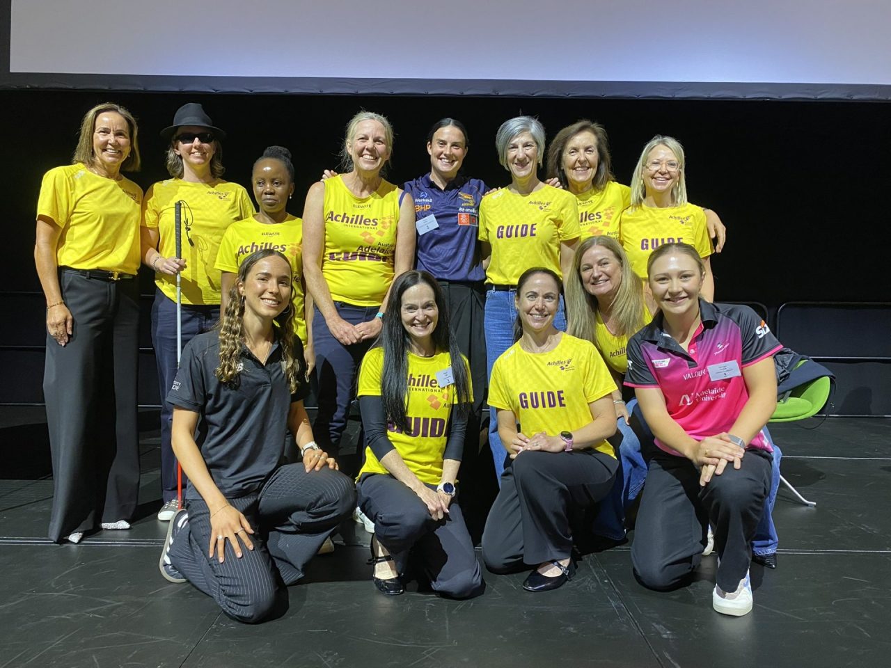 Megan at the Womens in Sports lunch 2026 with other Achilles Adelaide members